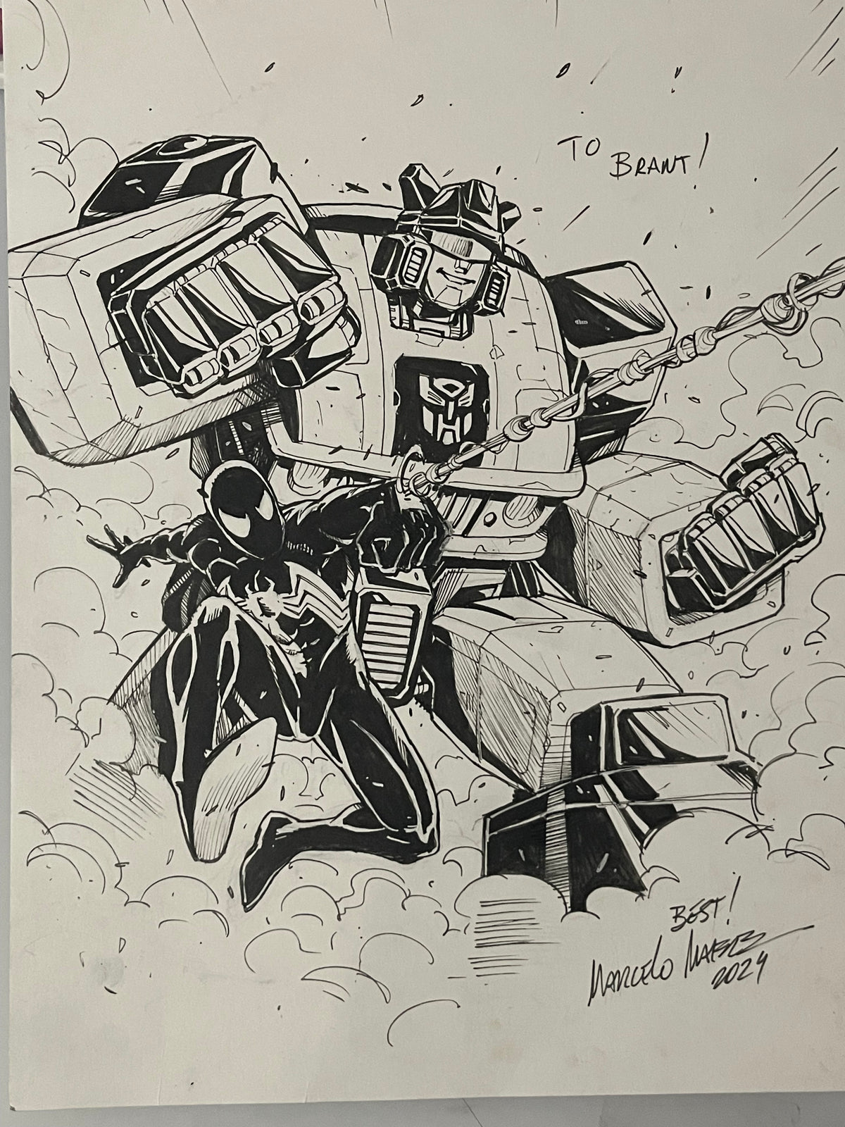 Commission -  Full Body - BW Inks - size 11x17 ( 2 characters)